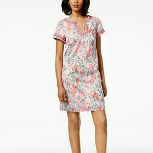 Cappagallo Tori melon multi shift dress